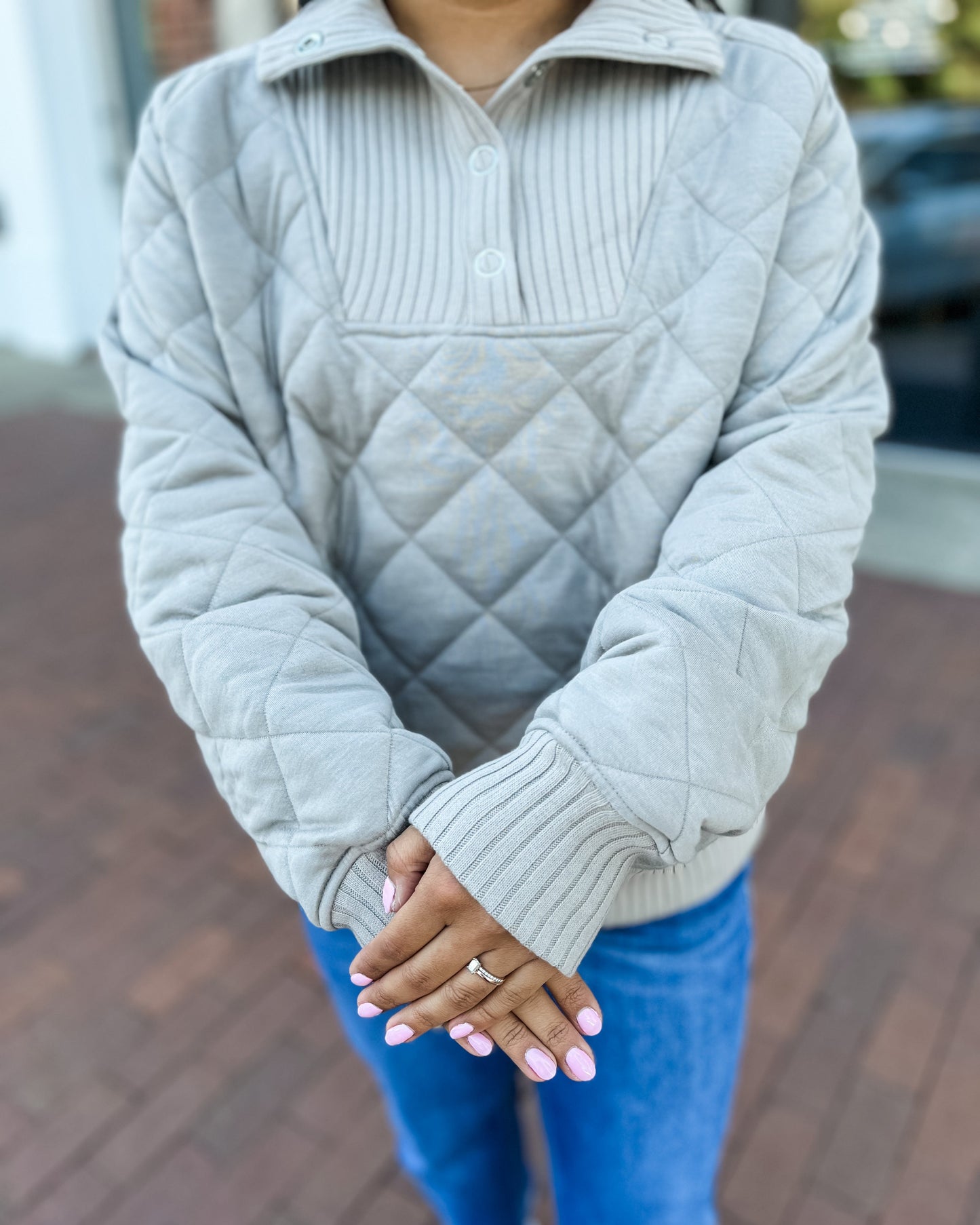 Quilted Quarter Snap Pullover
