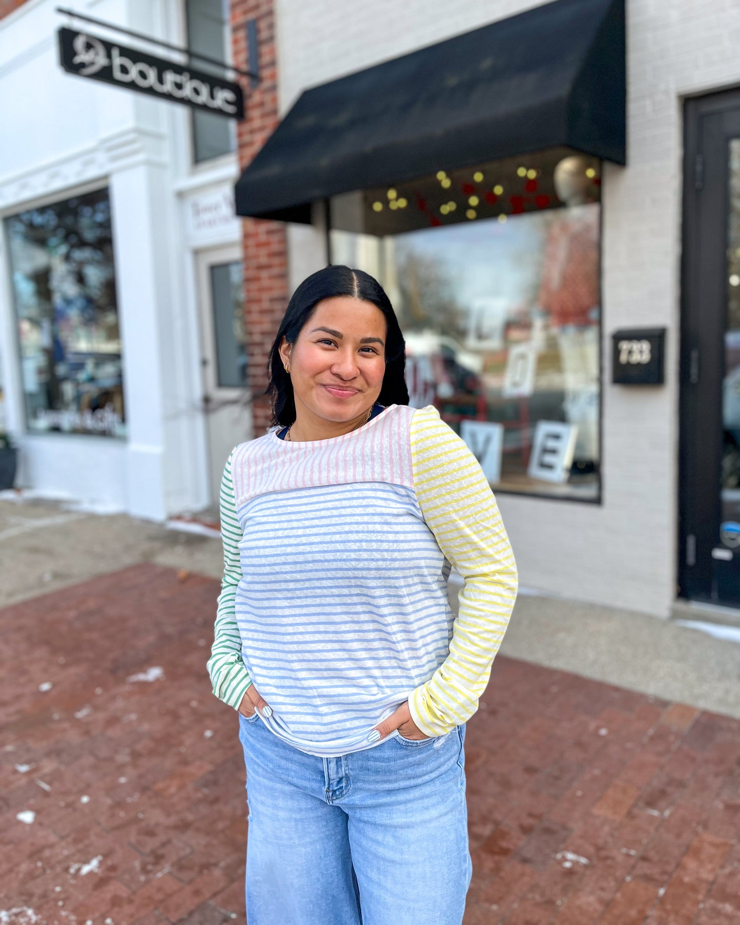 Multi-Colored Striped Long Sleeve