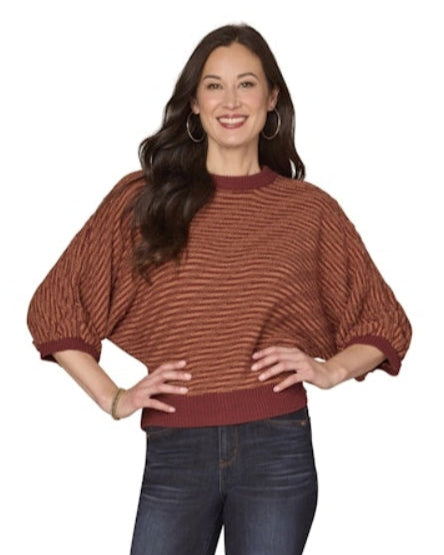 Rust 3/4 Dolman Sleeve Lightweight Sweater