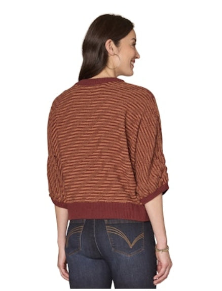 Rust 3/4 Dolman Sleeve Lightweight Sweater