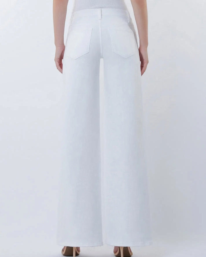 Vervet - "Optic White" Mid Rise Wide Leg