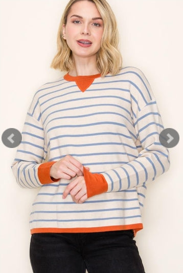 Oversized Striped Pullover