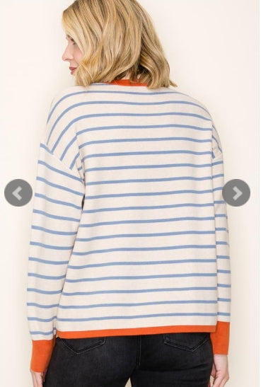 Oversized Striped Pullover
