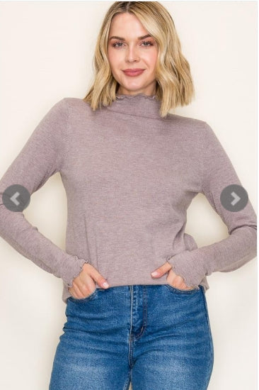 Lettuce Edge Turtleneck Pullover