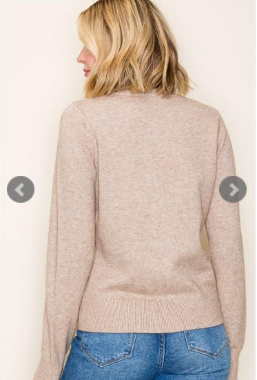 Multi Colored Buttons Brown Cardigan