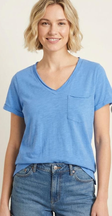 Raw Hem V Neck T-Shirt