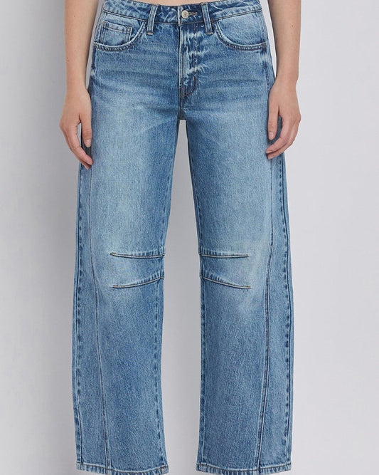 Vervet - High Rise Barrel Leg Jean "TINGLE"