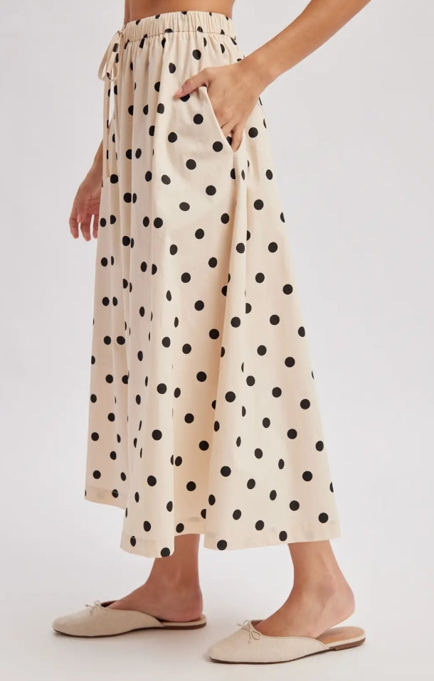 Classic Polka Dot Midi Skirt