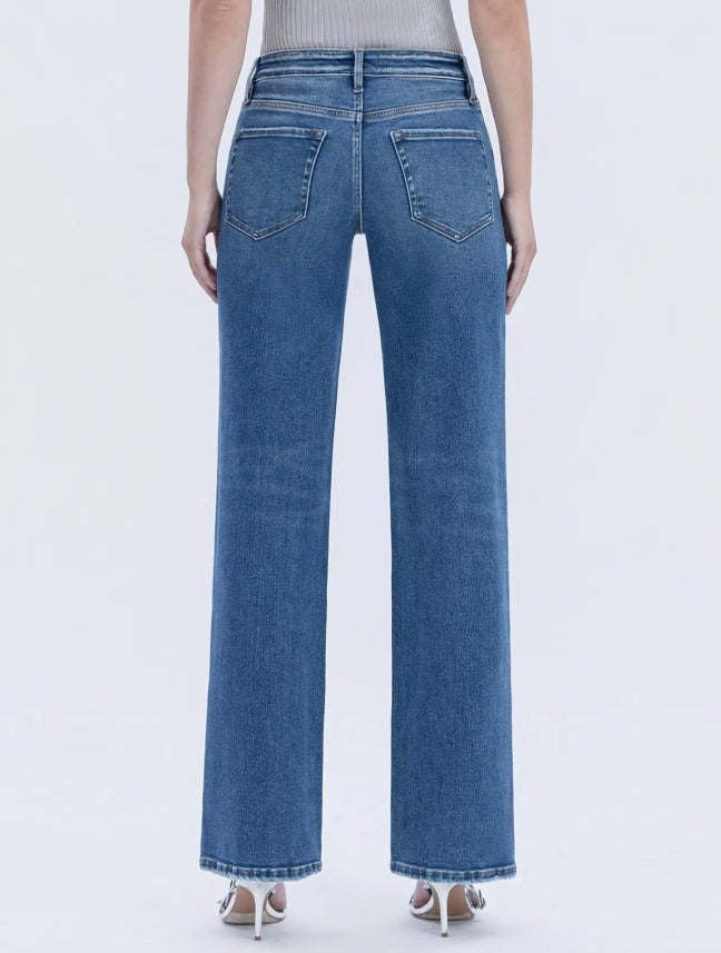 High Rise Full Length Slim Wide Jeans "Dreamland"
