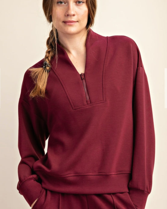 Modal Scuba Luxe V-Neck Pullover