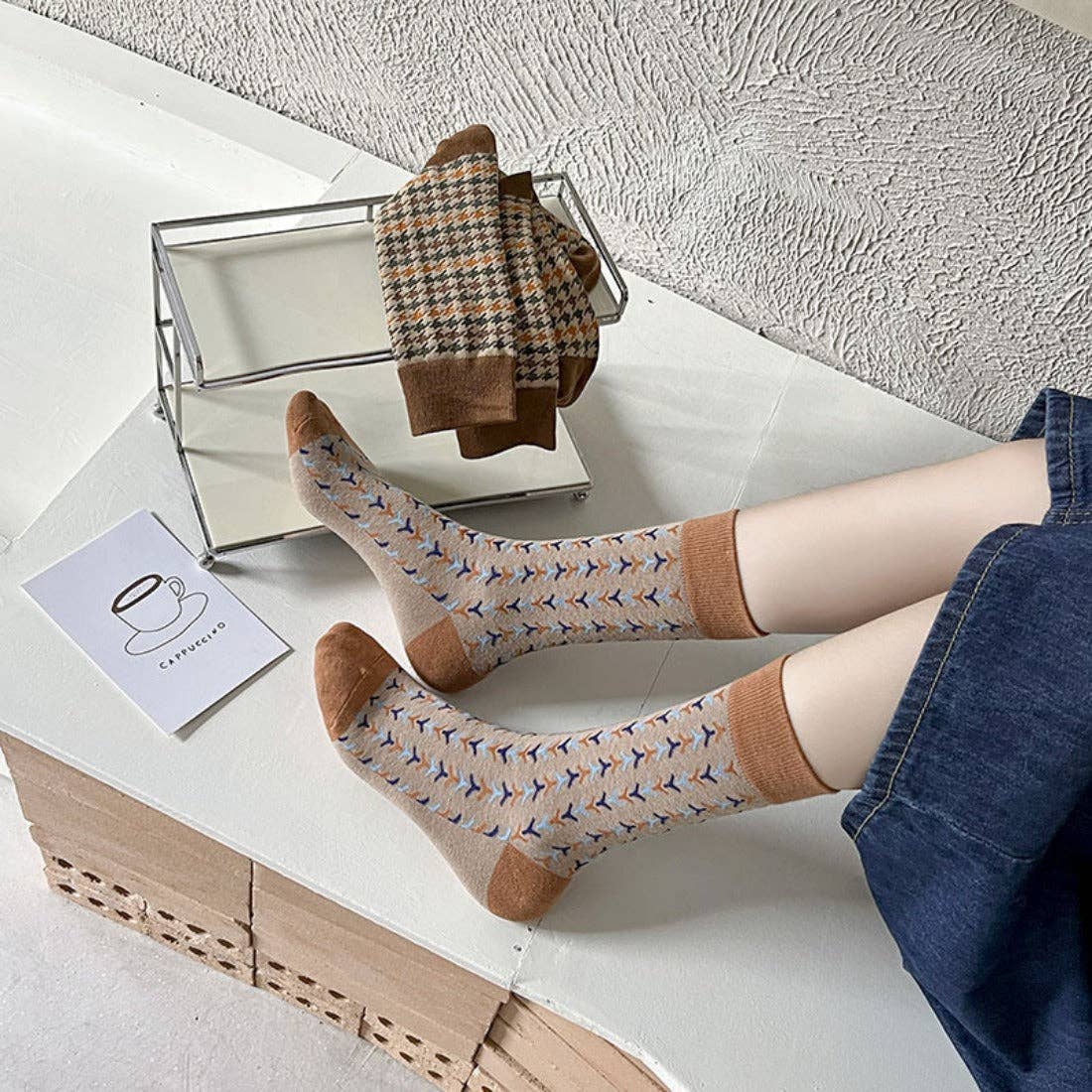 Vintage Pattern Women's Socks for Fall & Winter