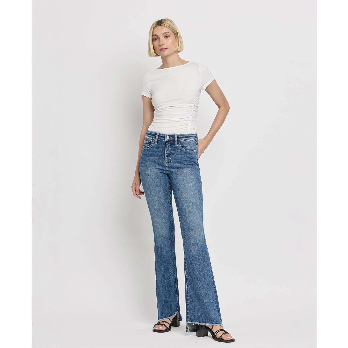 Vervet High Rise Slant Hem Flare