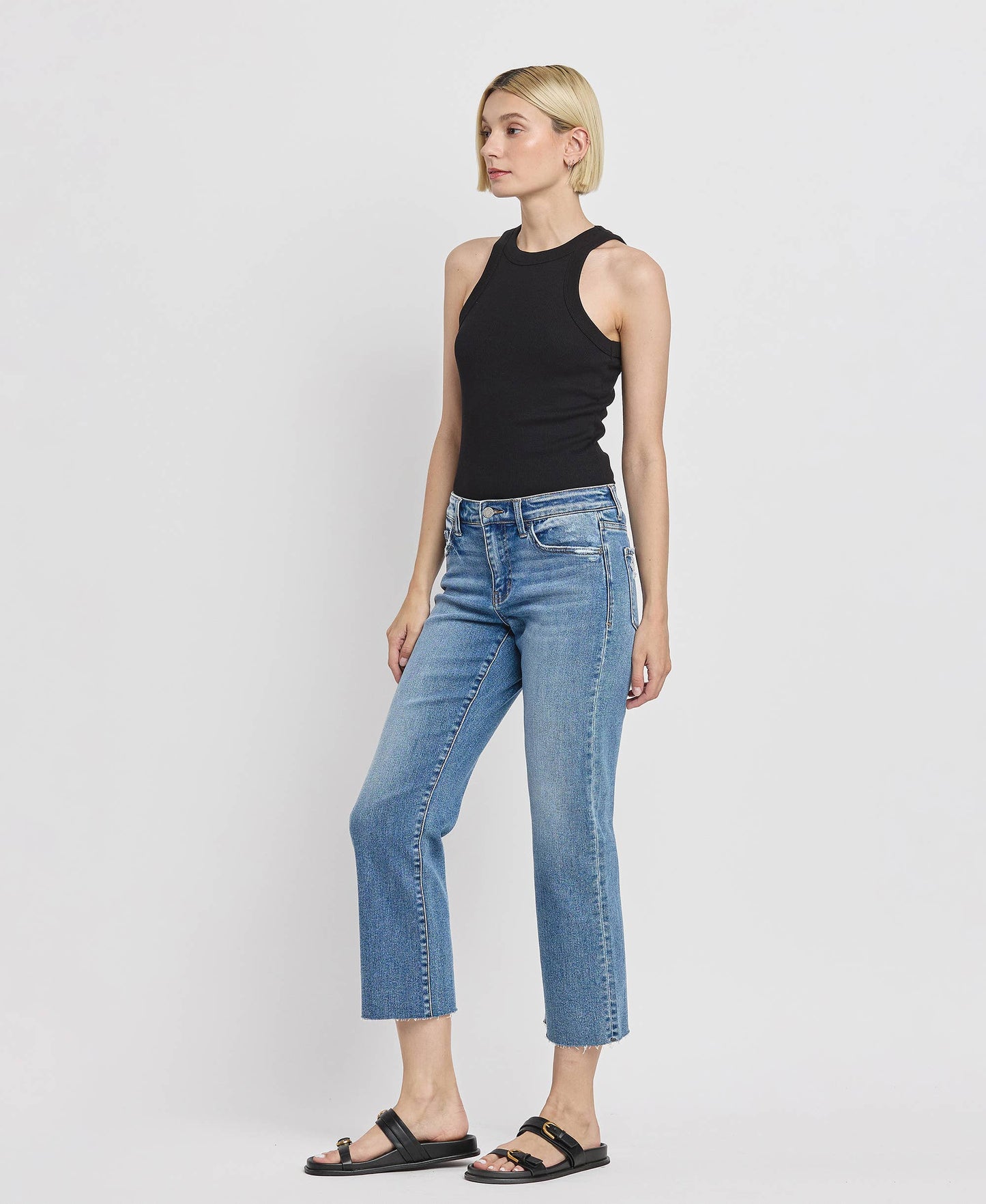Vervet Mid Rise Crop Straight Jean