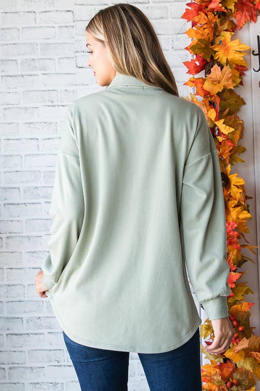 Sage Green Button Up Shacket