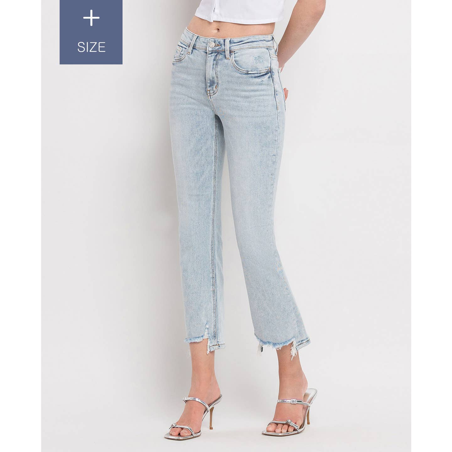 Curvy Lovervet High Rise Chewed Hem Kick Flare