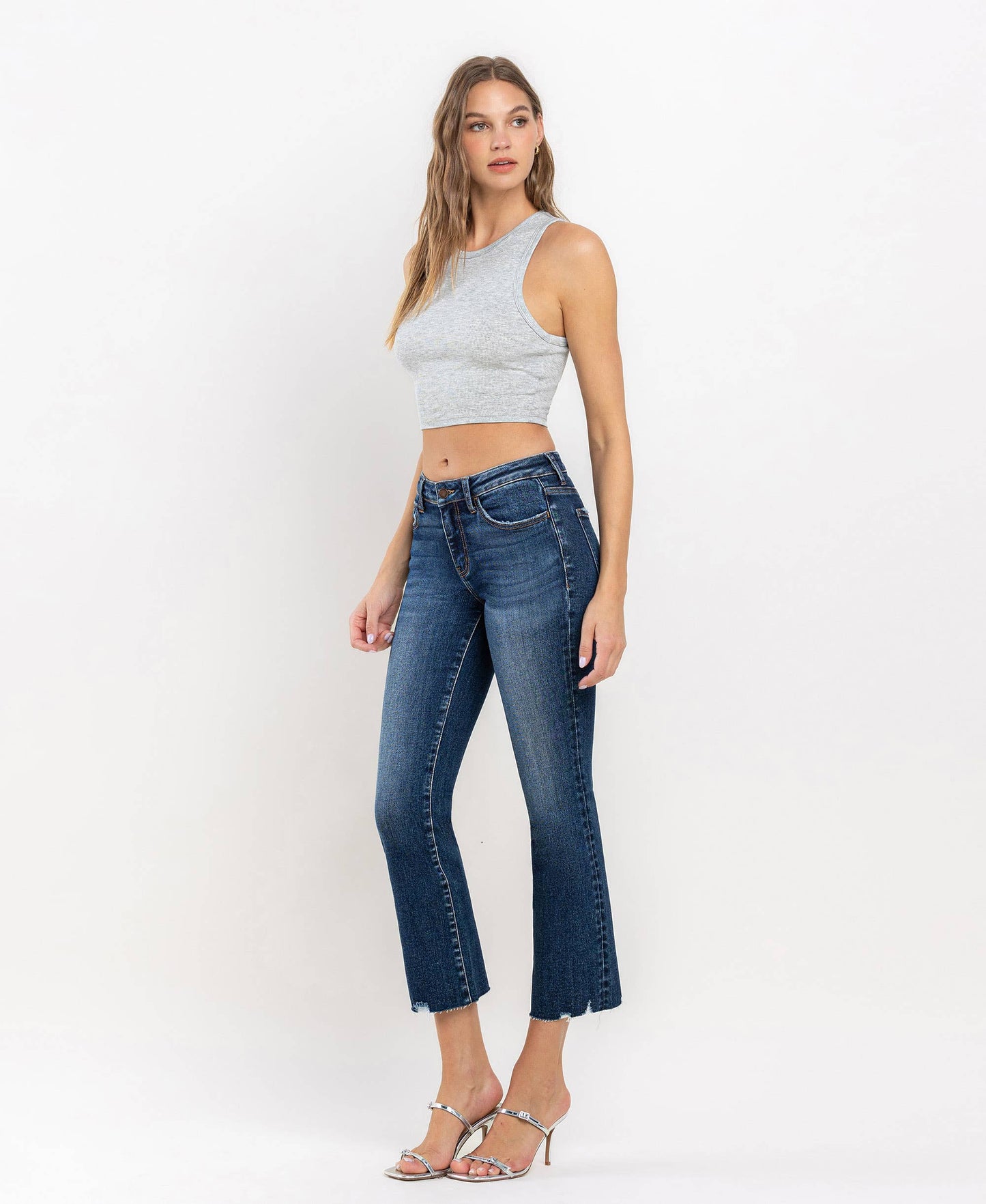 Lovervet Mid Rise Crop Mini Bootcut Jean