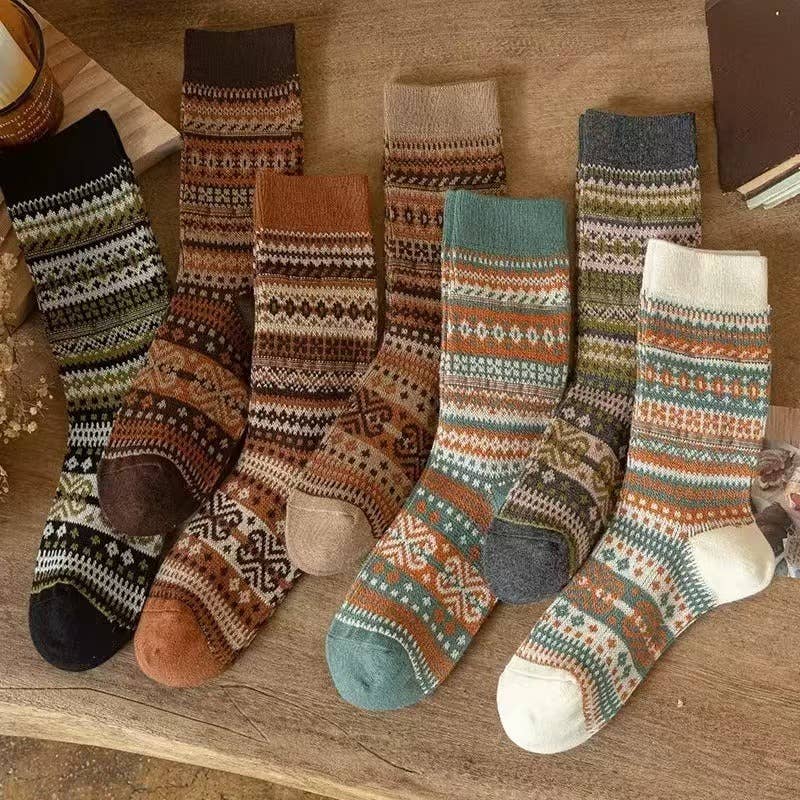 Vintage Bohemia Totem Knit Socks