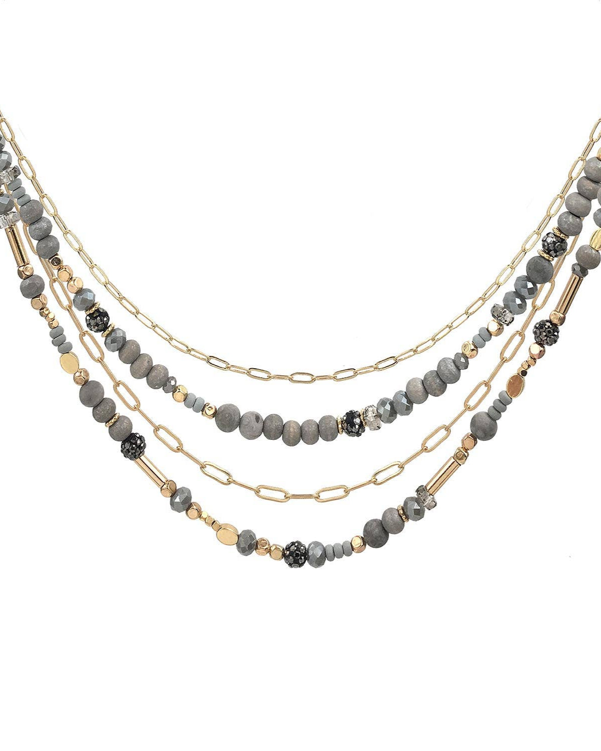 Bindy Gold Gray Hematite Necklace