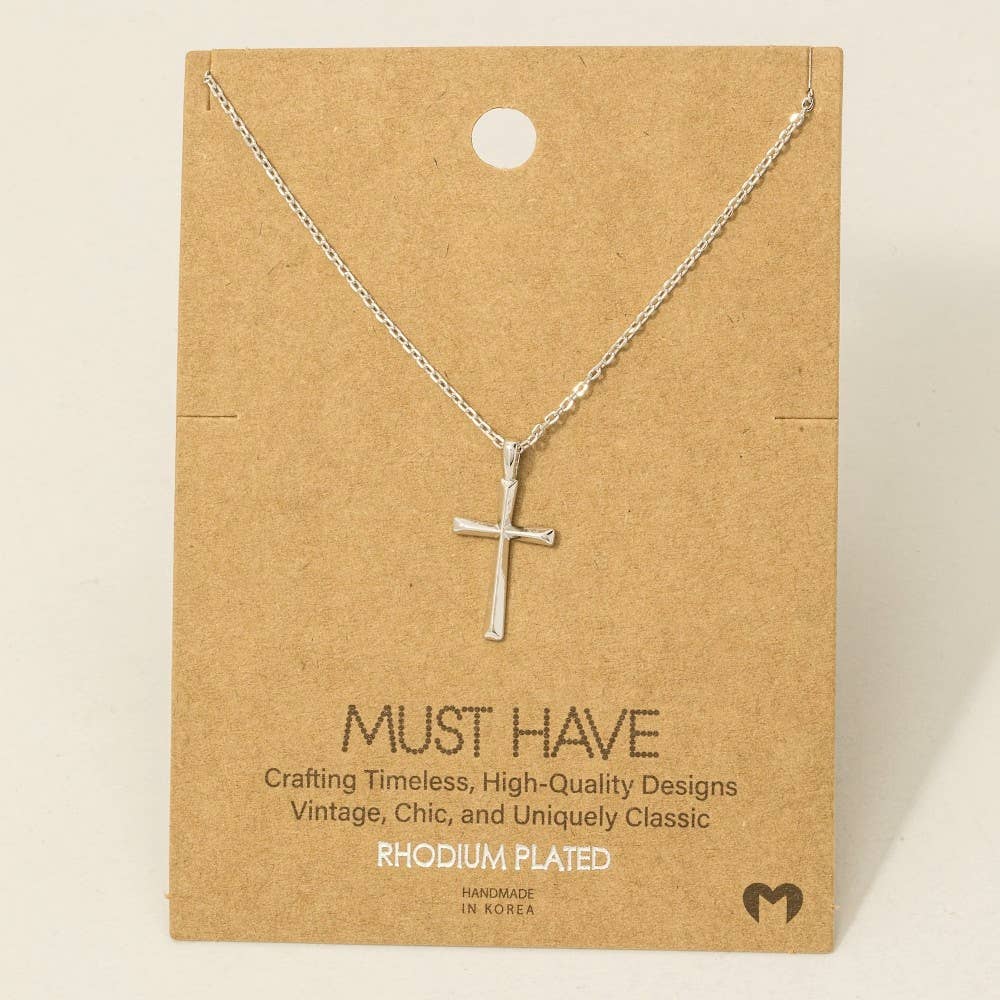 Gold Dipped Dainty Cross Pendant Necklace