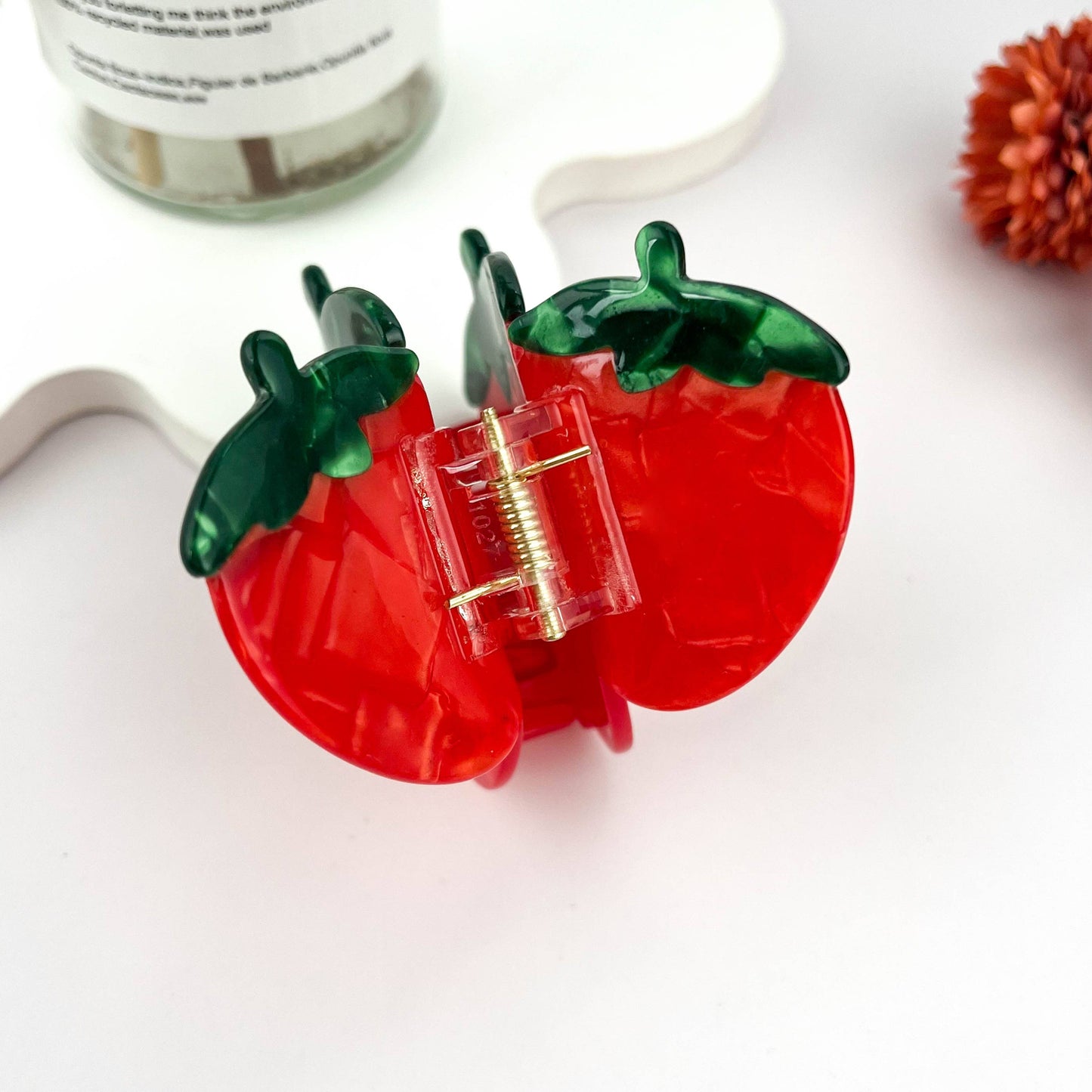 Strawberry Acetate Hair Claw Clip