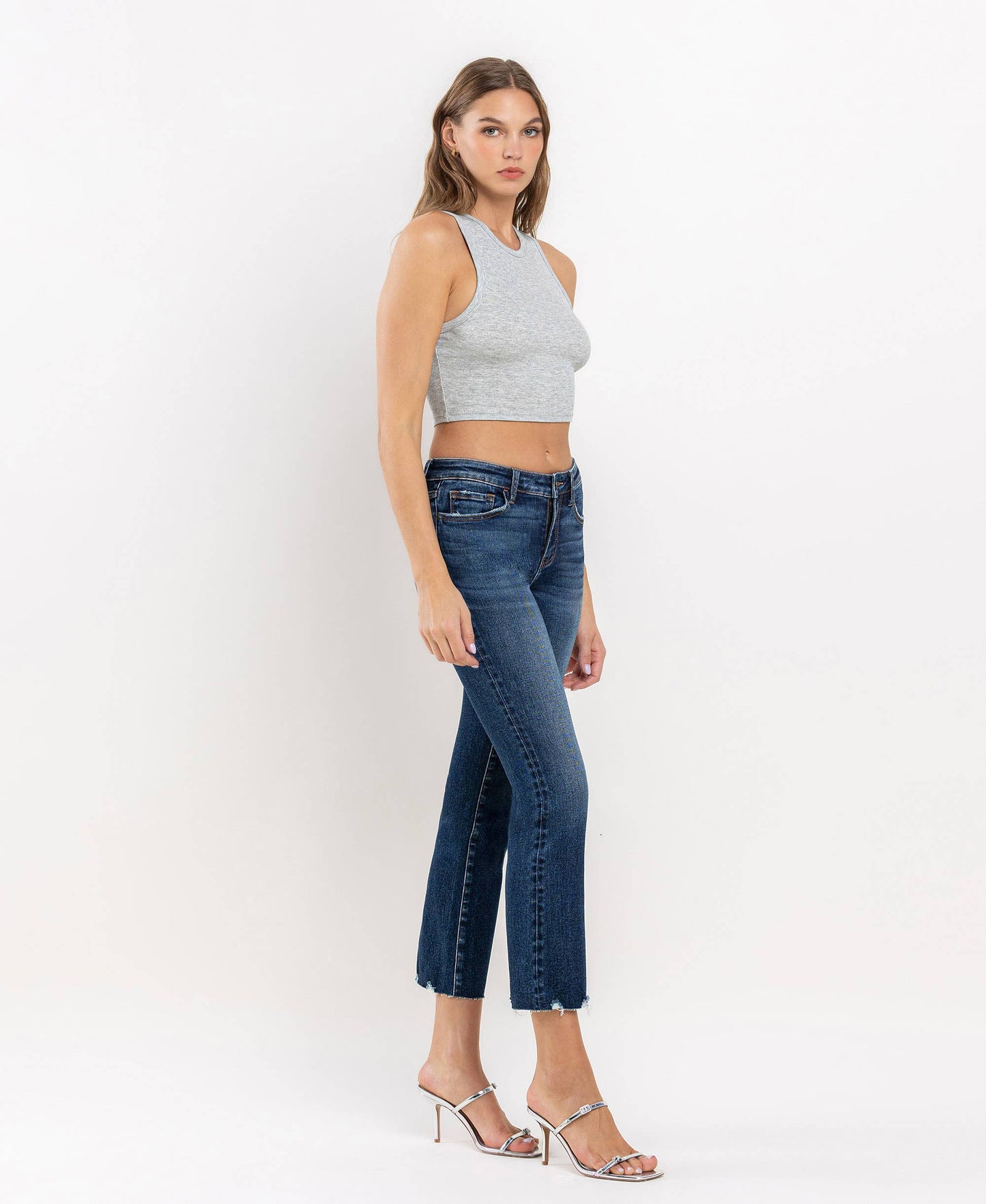 Lovervet Mid Rise Crop Mini Bootcut Jean