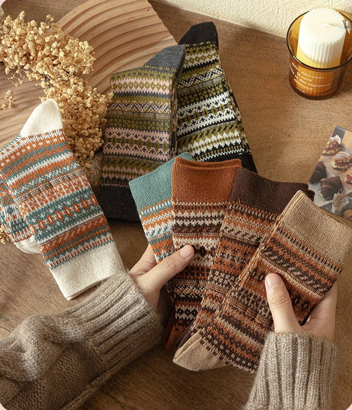 Vintage Bohemia Totem Knit Socks