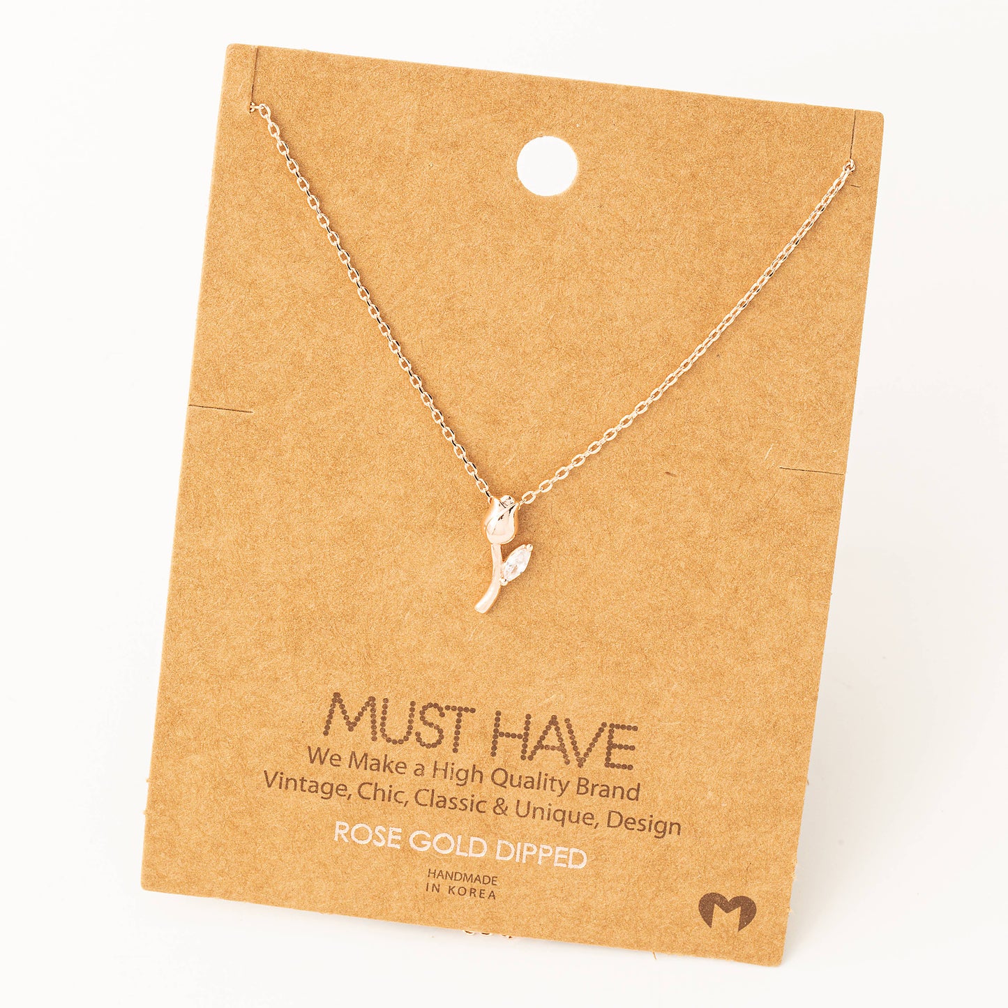 Dainty Tulip Flower Pendant Necklace