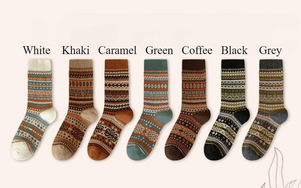 Vintage Bohemia Totem Knit Socks