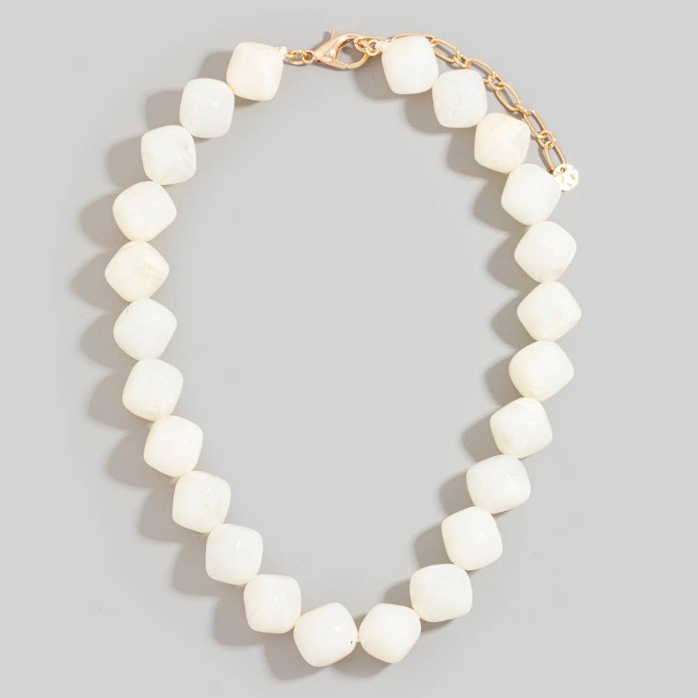 Irregular Marble Resin Beaded Necklace