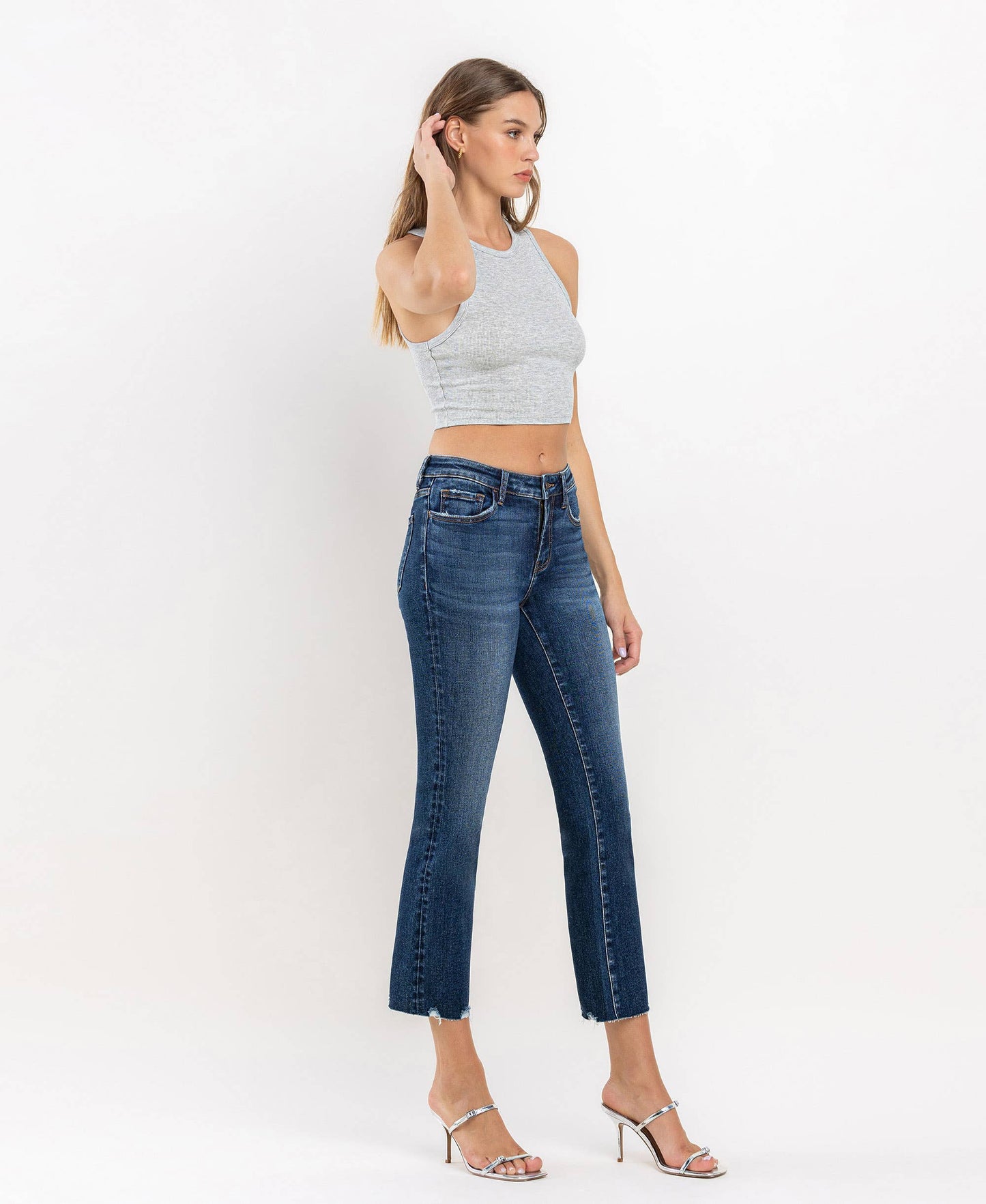 Lovervet Mid Rise Crop Mini Bootcut Jean