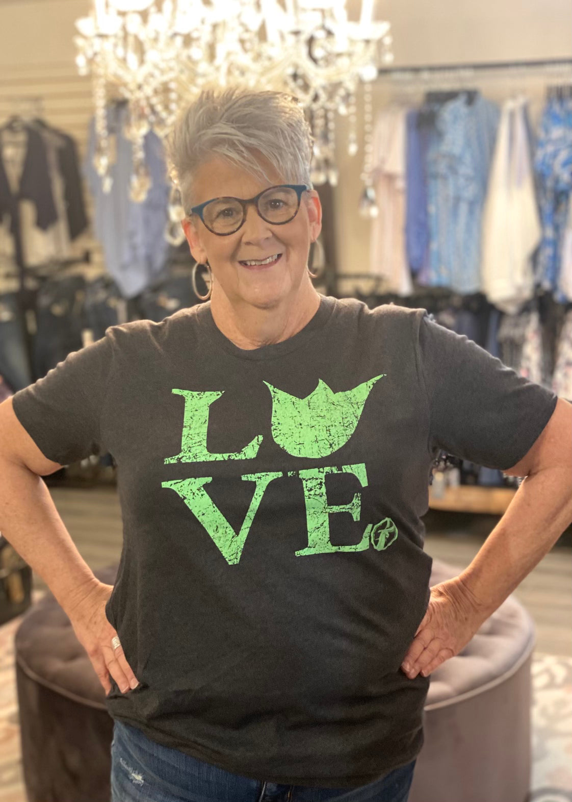 Mint Tulip Love Heather Tee