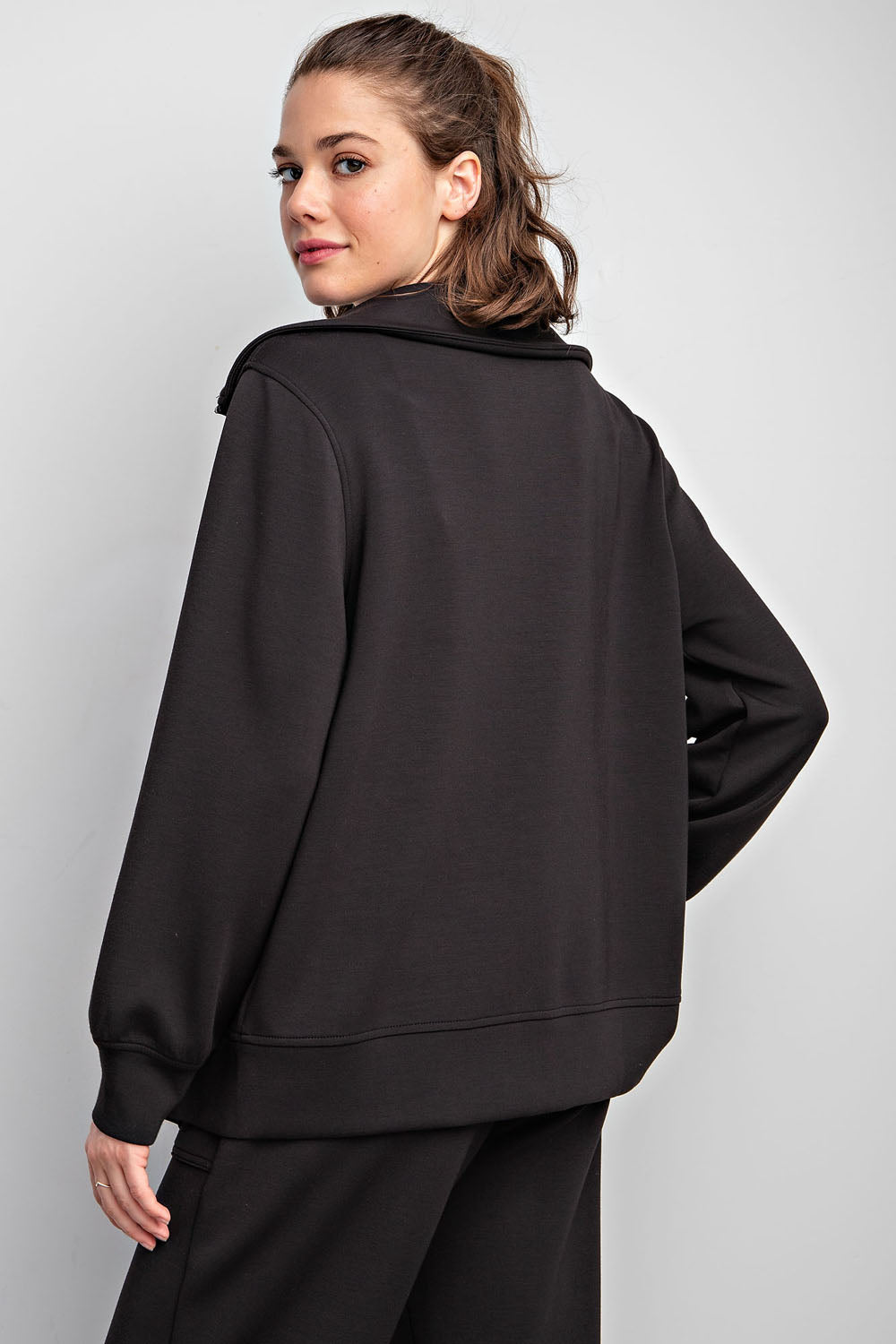 Black Modal Zipper Jacket