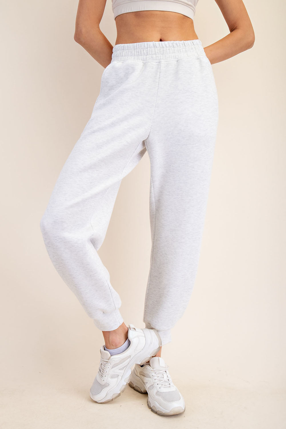 Heather Grey Modal Joggers by Rae Mode