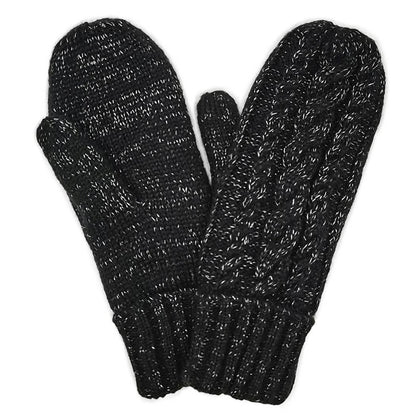 Cable Knitted Mittens with Sherpa Lining