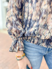 Blue Multi Abstract Blouse