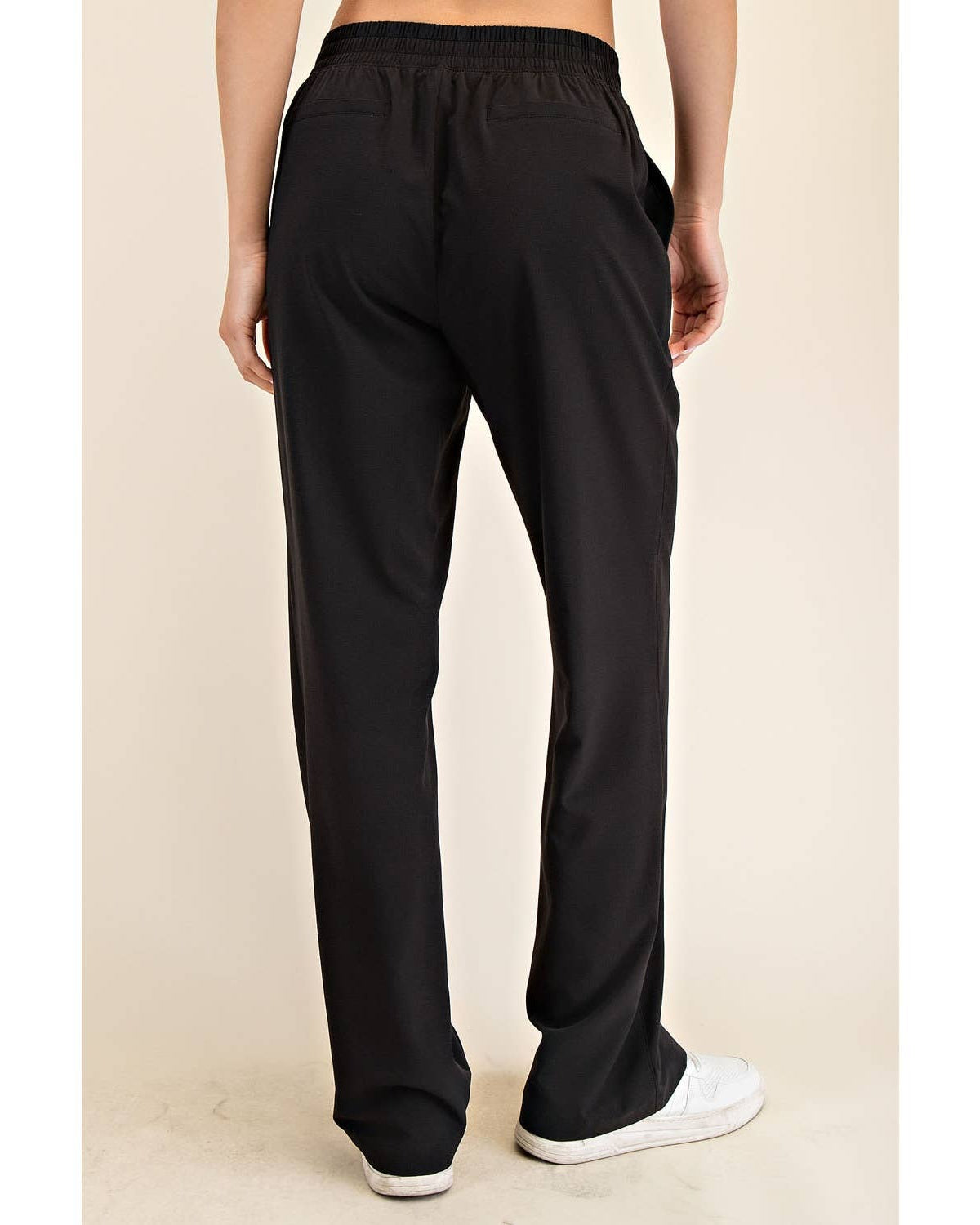 CRINKLE WOVEN STRAIGHT TROUSER