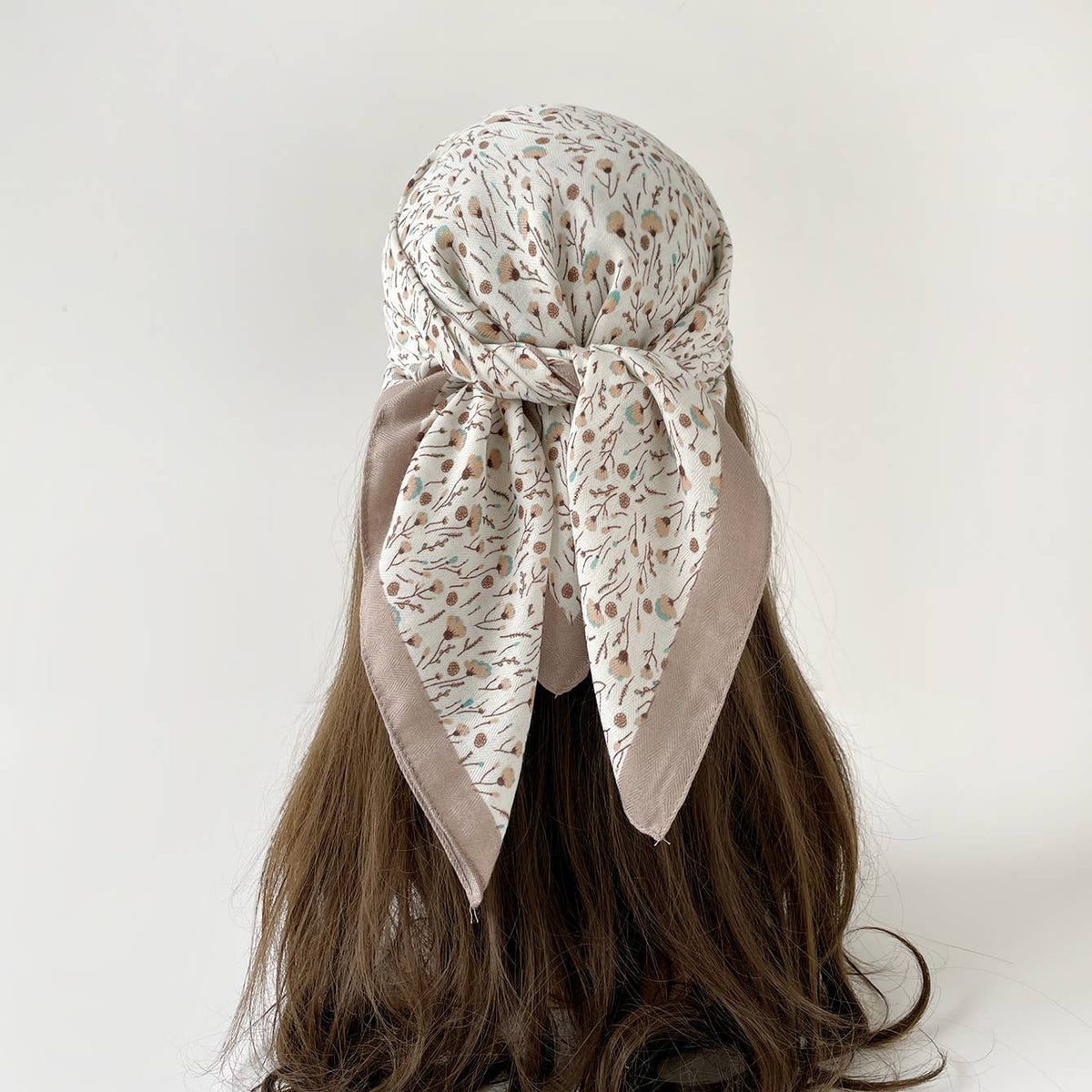 Vintage Floral Print Bandana Head Scarf