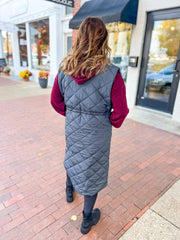 Charcoal Puffer Duster Vest
