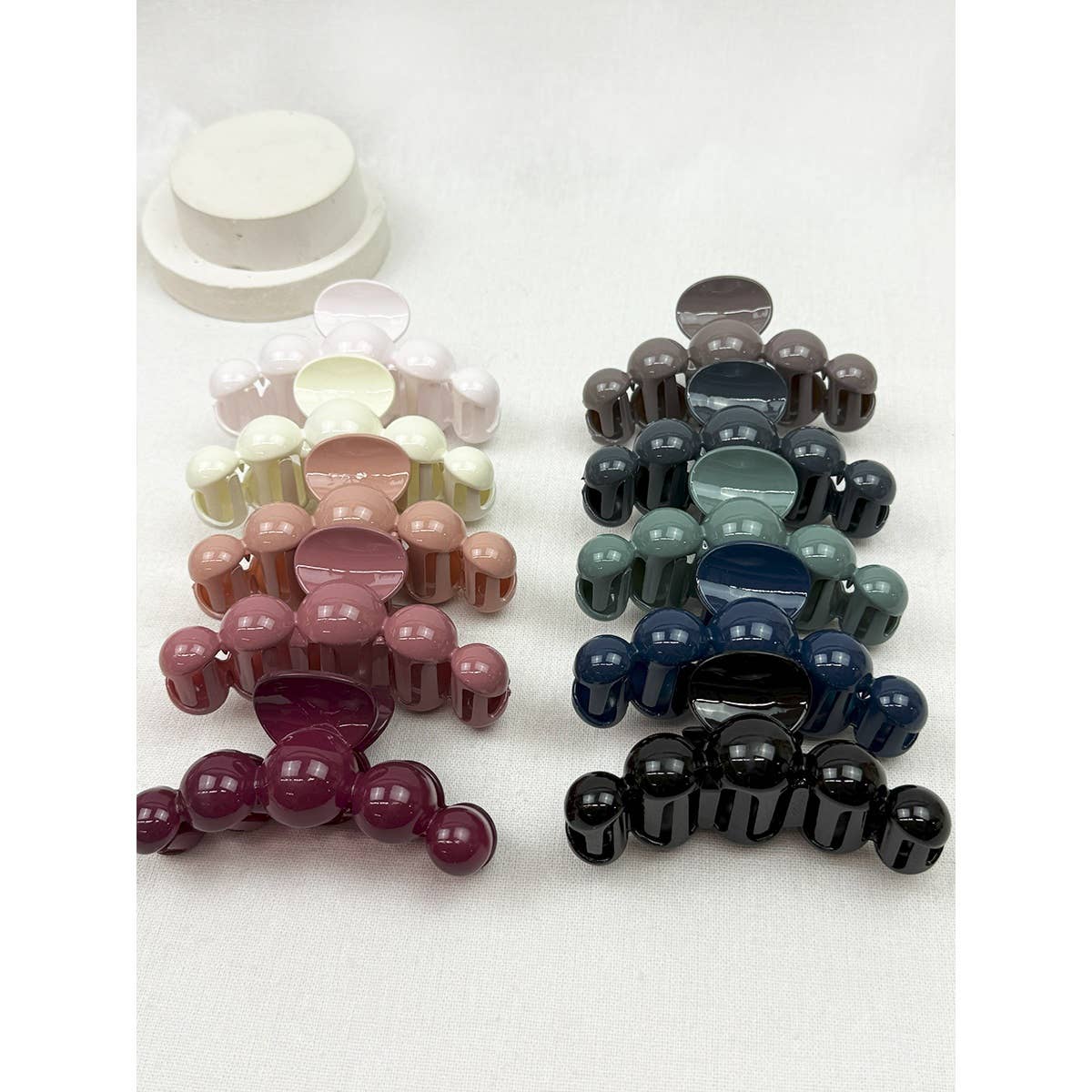 Large Dark Color Pearl Hair Claw Clips