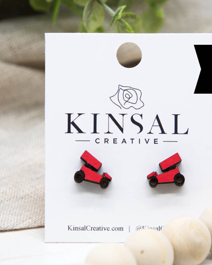 Sprint Car Wood Stud Earrings
