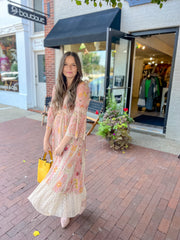Lady Bug Lace Bell Sleeve Maxi Dress