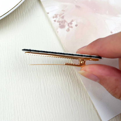 Black White Small Hair Clip Retro Duckbill Clip