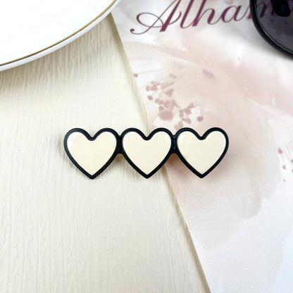 Black White Small Hair Clip Retro Duckbill Clip