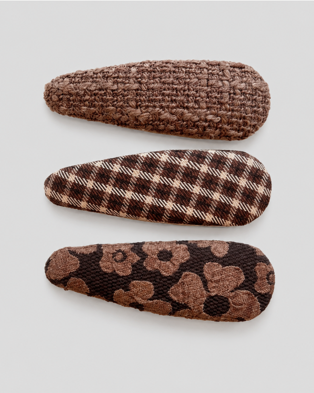 Patterned Fabric Snap Clip Set