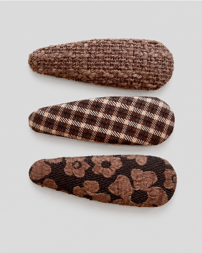 Patterned Fabric Snap Clip Set