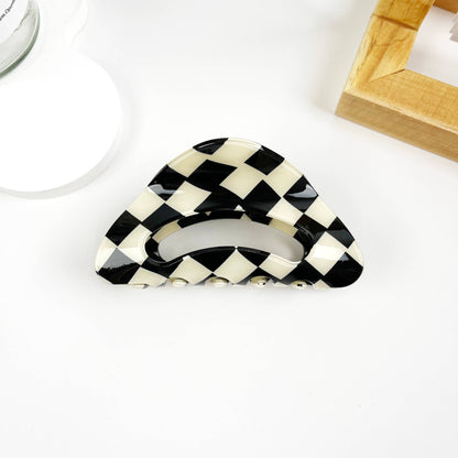 Black and White Check Hair Clip