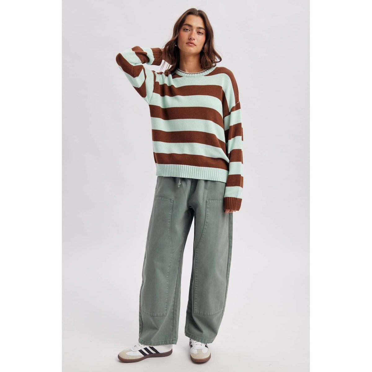 Mint Chocolate Chip Stripe Sweater