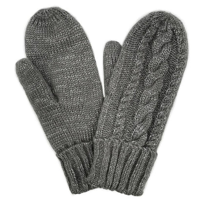 Cable Knitted Mittens with Sherpa Lining