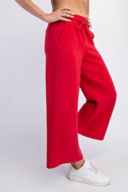 Scuba Cropped Wide Leg Pant