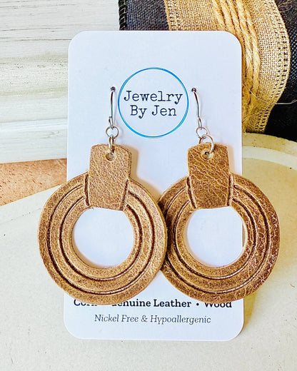 Embossed Ring Earrings: Vintage Cowboy